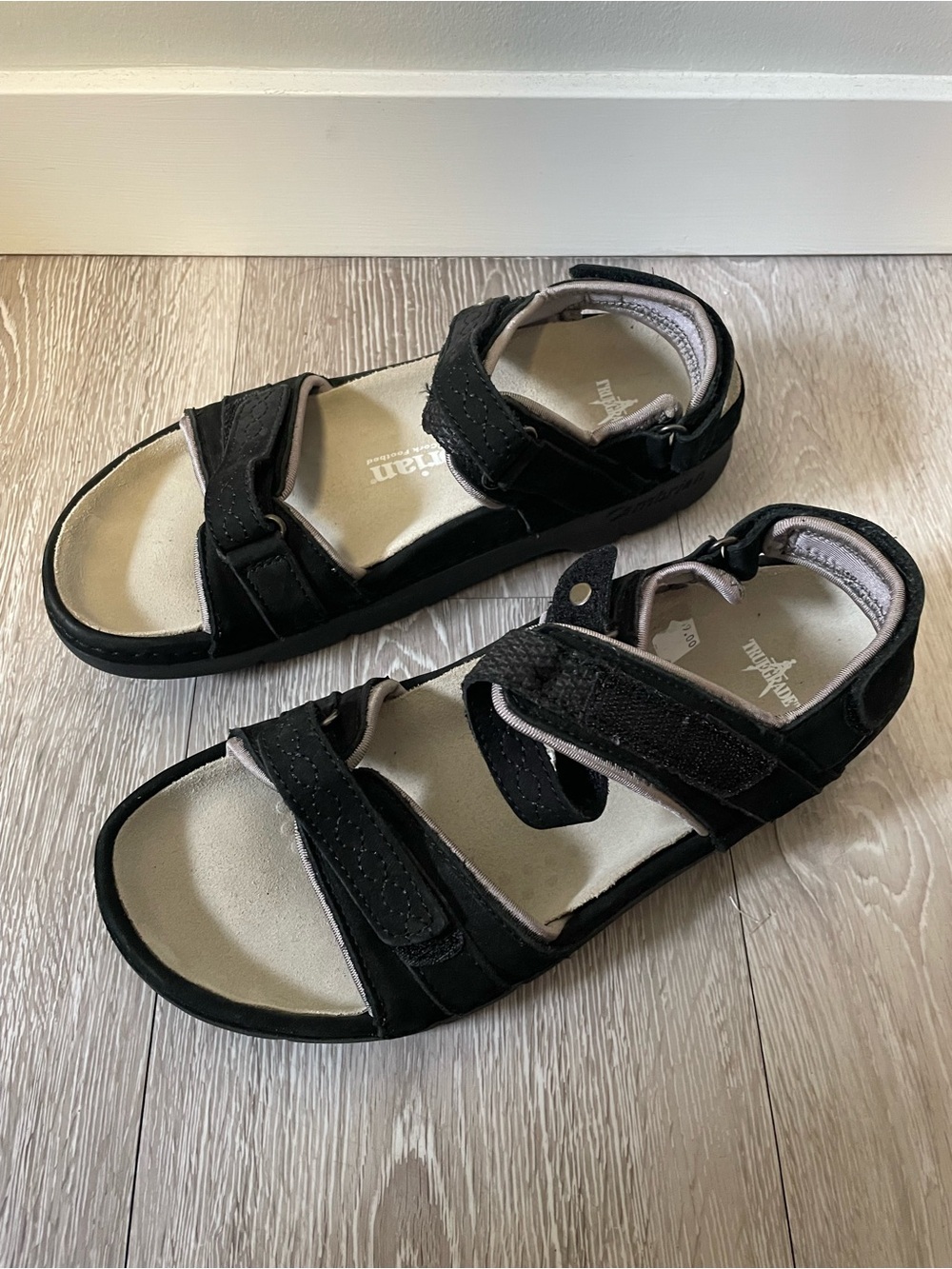 Cambrian Orthopaedic Leather Comfort Sandals Cork Footbed Black Size 9 Womens